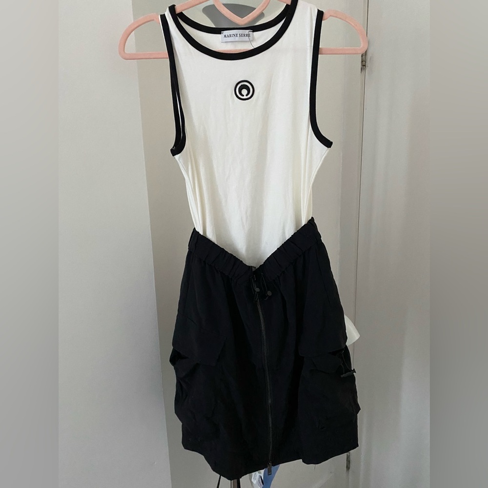 Marine Serre White and Black Sleeveless set One Piece body suit